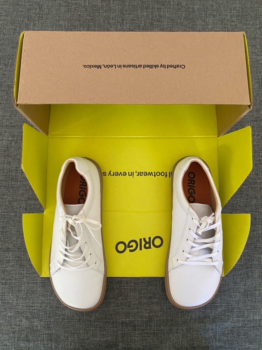 Women’s Zero Drop Barefoot Style Origo White Leather Lace-Up Sneakers